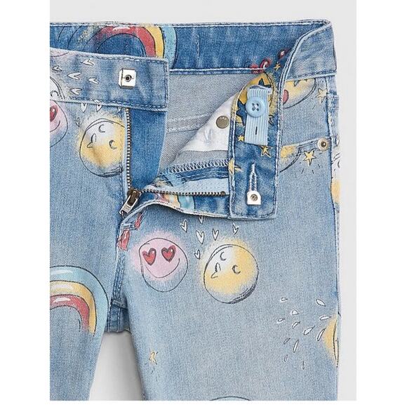 ⭐️ Gap Girls Blue Superdenim Emoji Jeans WIth Fantastiflex Regular Stretch 12 - Picture 4 of 10